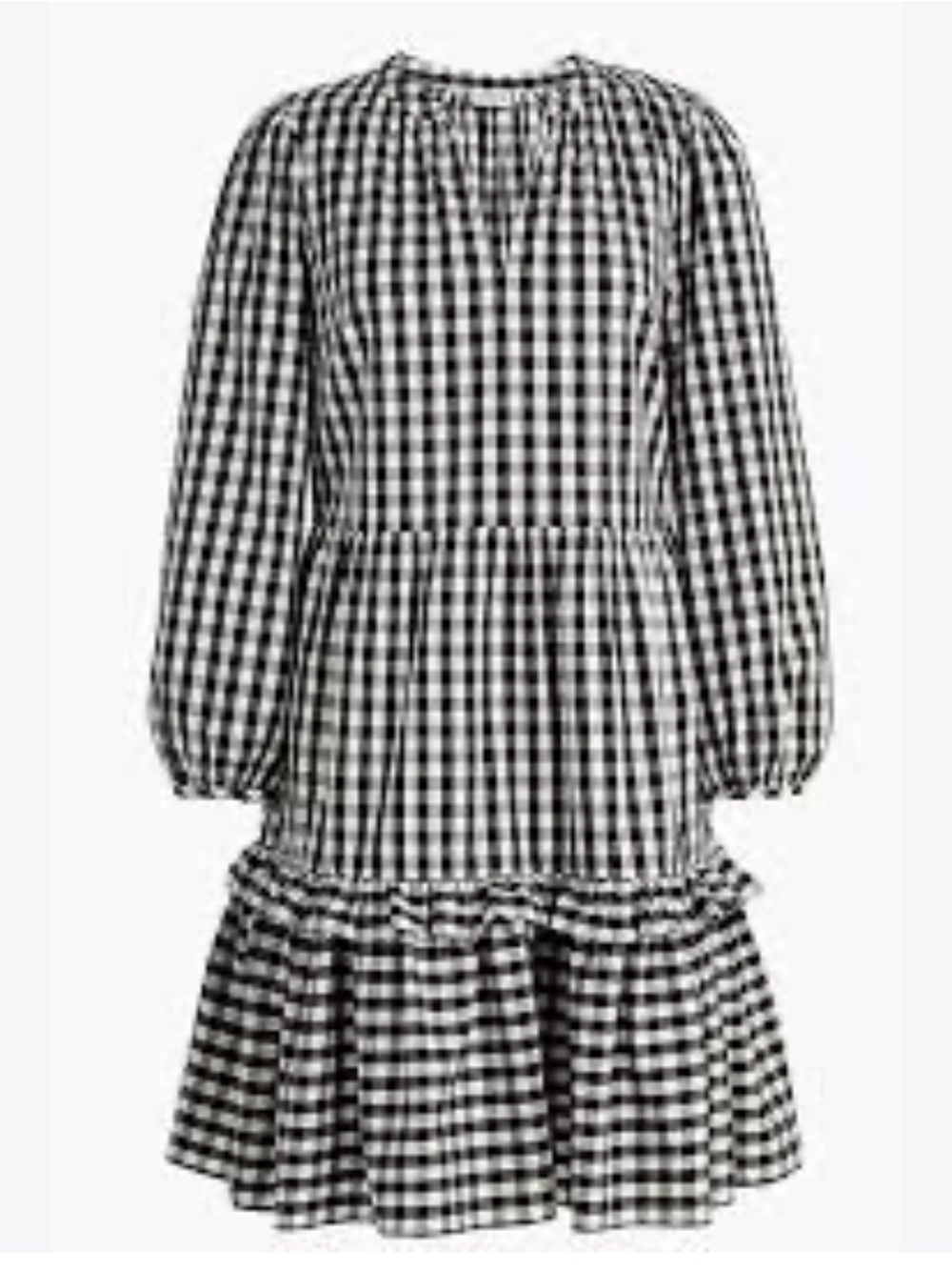 J.Crew Cotton Ruffled Gingham  Relaxed Fit Midi Plus Size  Dress 3X